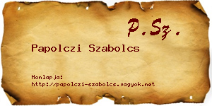 Papolczi Szabolcs névjegykártya
